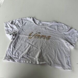VANS Crop Top Women's Size Medium M White Short Sleeve Retro Logo T Shirt